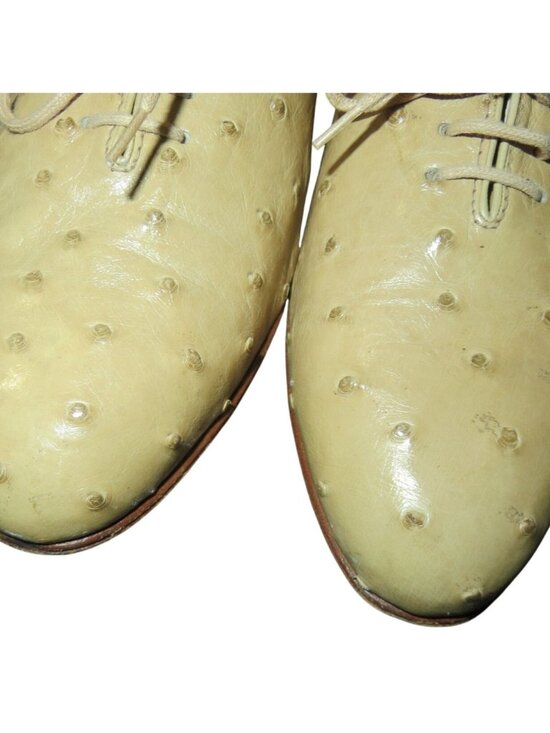 MORESCHI OF ITALY GENUINE OSTRICH SKIN BRASS BOOT TAN OXFORD LOAFERS DRESS SHOES main image 5
